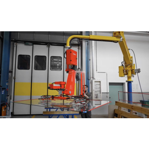 Manipulateur avec outil de préhension réglable pour vitrages et plaques de verre