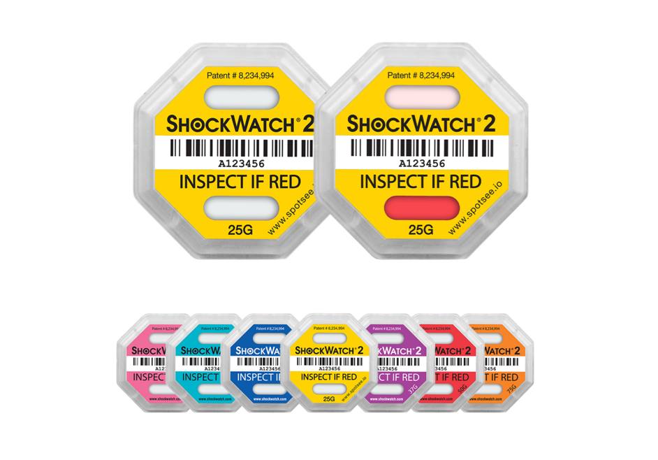 Indicateur de choc à usage unique Shockwatch 2