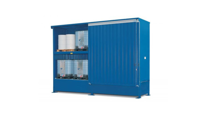 Conteneur de stockage multi-niveaux avec portes coulissantes
