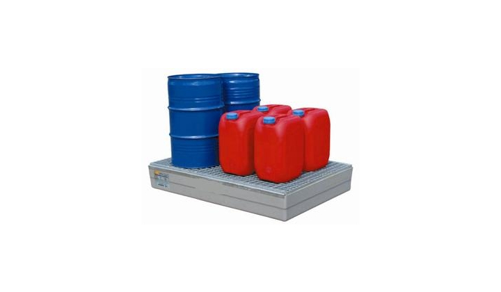 Bac de rétention en polyester pour 4 futs