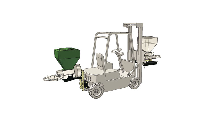 Saleuse avec supports Arrières et Avant pour chariot élévateur