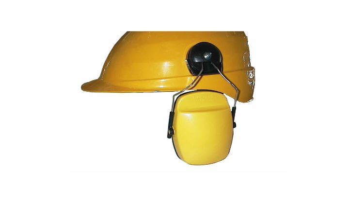 Coquilles anti-bruit sur étriers métalliques à monter sur casque
