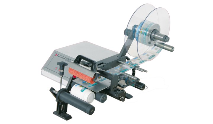 Etiqueteuse semi automatique pour produit cylindrique