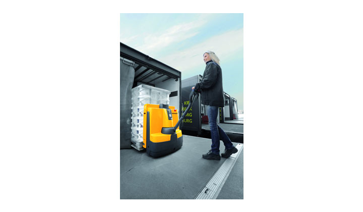 Transpalette électrique à timon EJE 112i avec technologie lithium-ion