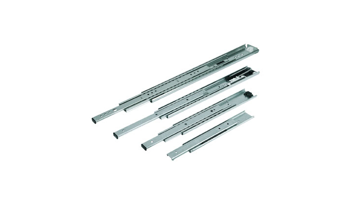 Glissière télescopique à billes en acier et en inox