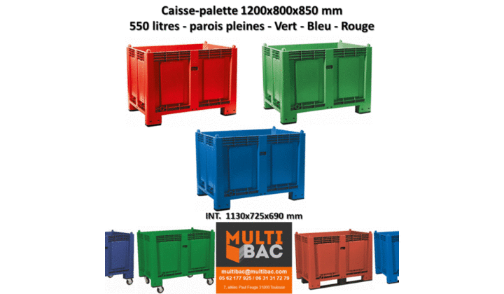 Caisse-palette Eurobox 1200x800x850 mm