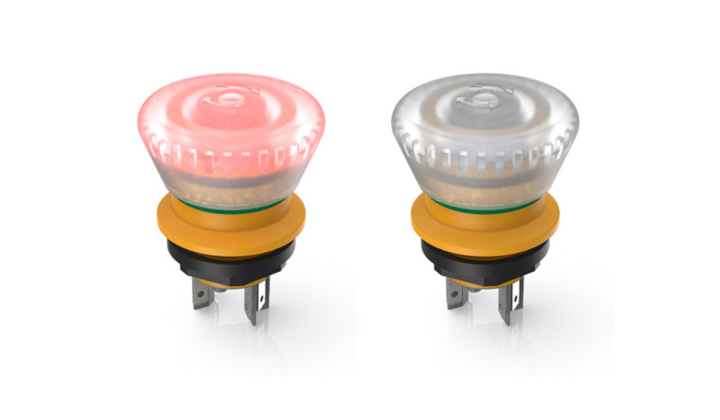 Nouveau bouton d'arrêt d'urgence à indicateur d'état