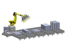 Robot de palettisation et de préparation de commandes sur rail